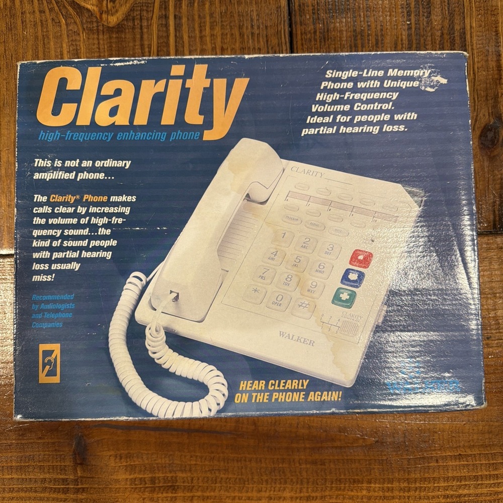 Clarity High Frequency Enhancing Phone W-1000 By Walker Plantronics‎ NEW In Box